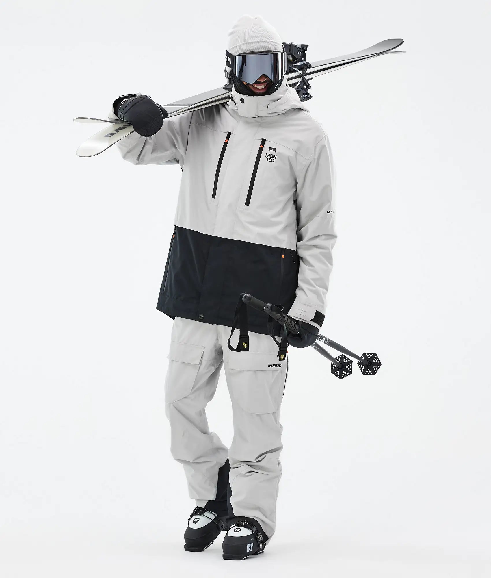 Fawk Ski Jacket Men - Light Grey/Black