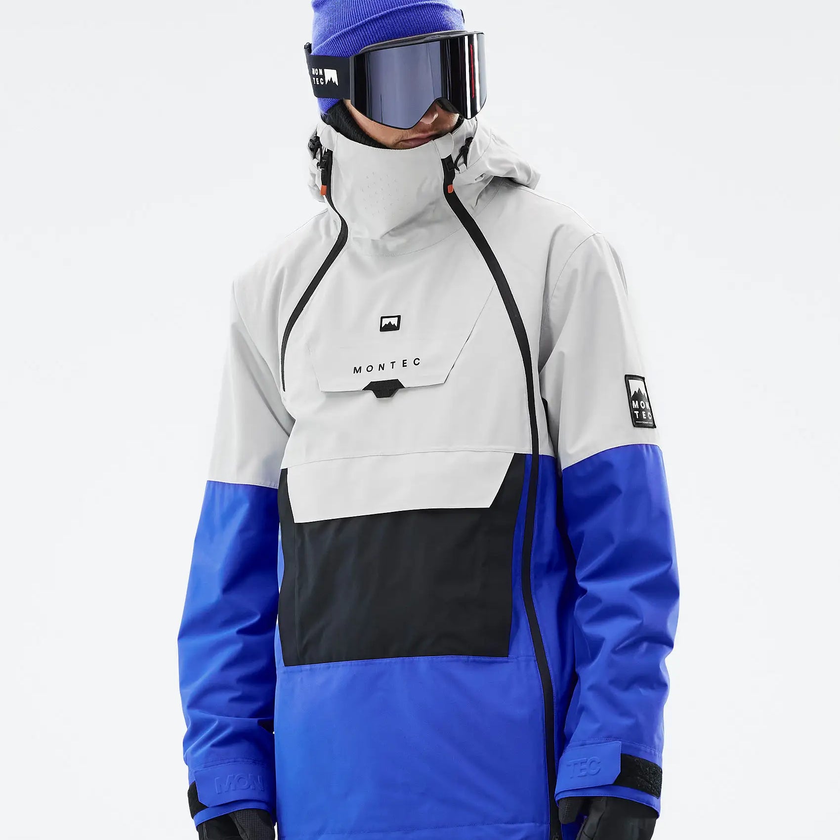 Doom Ski Jacket Men - Light Grey/Black/Cobalt Blue