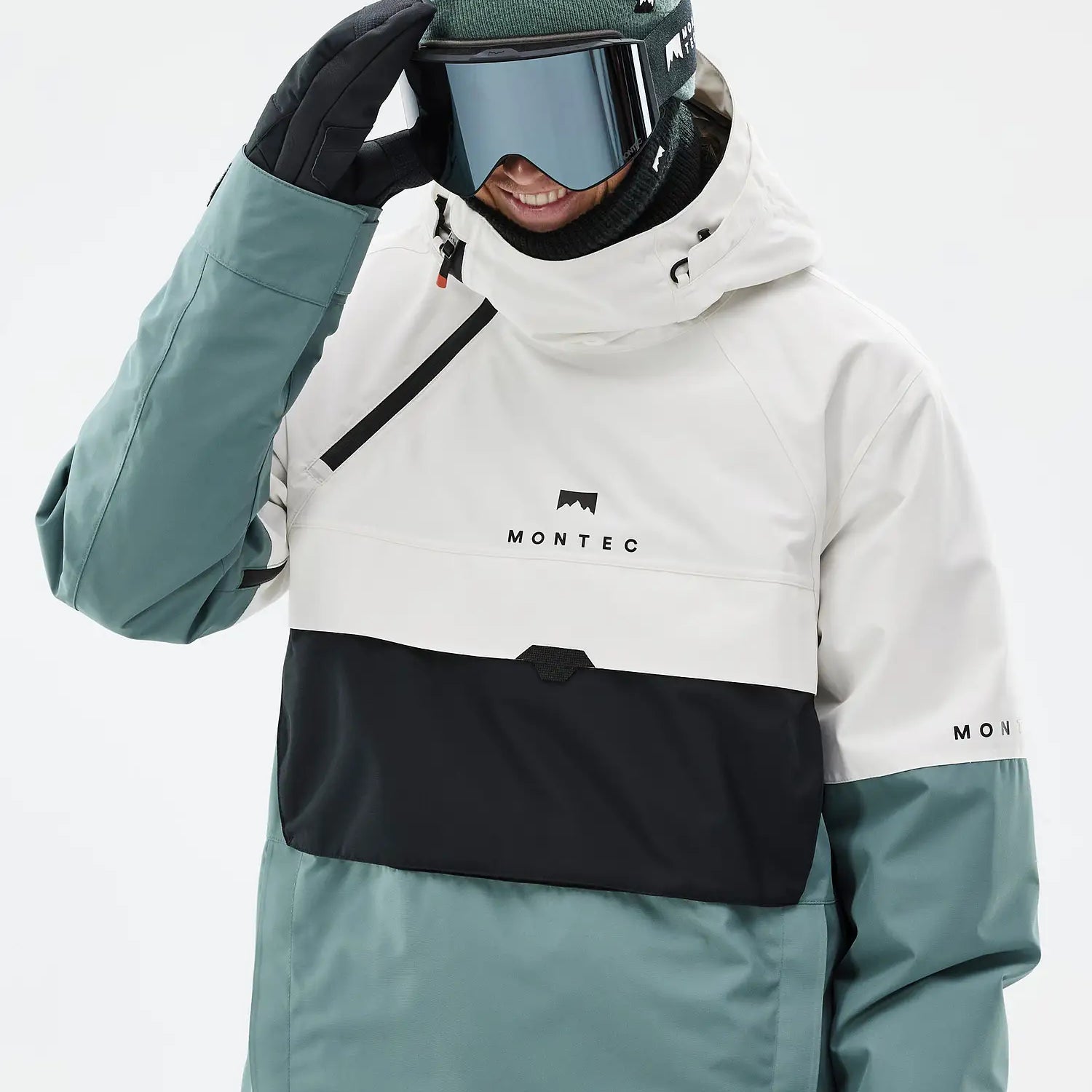 Dune Ski Jacket Men Old White/Black/Atlantic