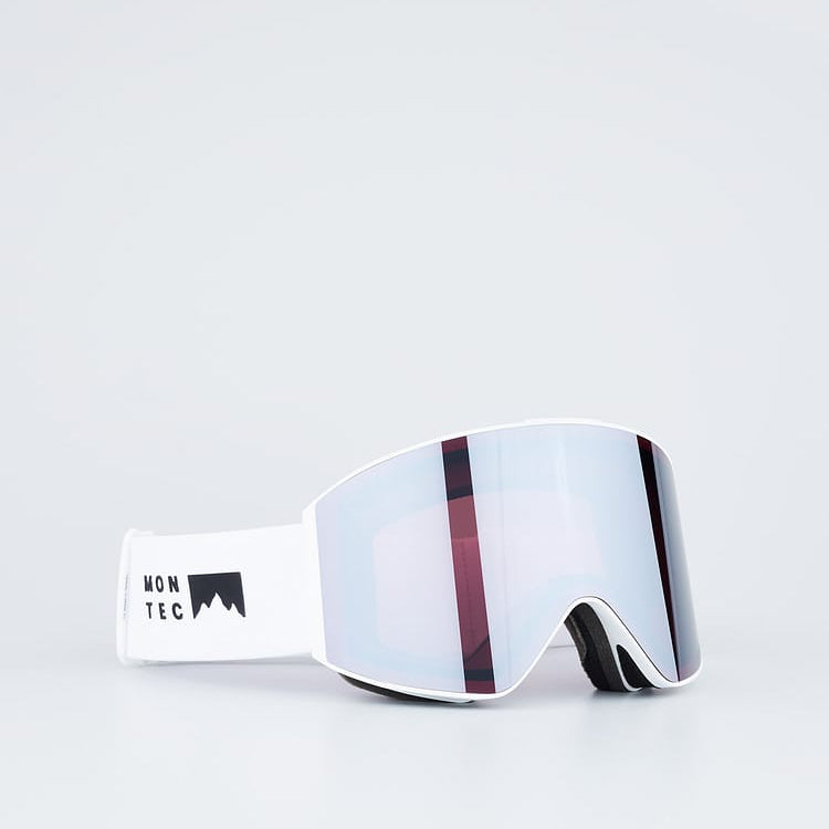 Ski Goggles White W/White Black Mirror