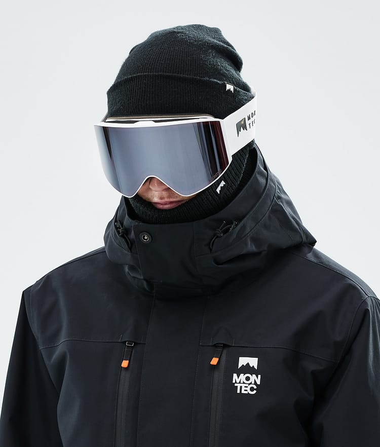 Ski Goggles White W/White Black Mirror