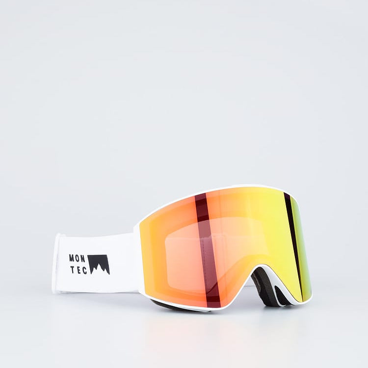 Ski Goggles White W/White Ruby Red Mirror