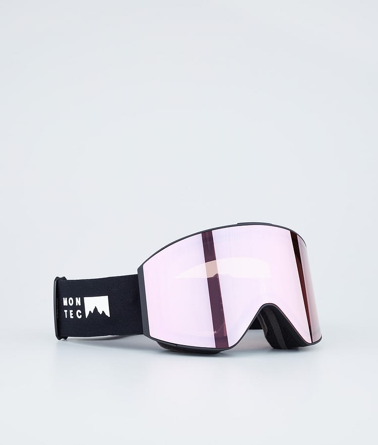 Ski Goggles Black W/Black Pink Sapphire Mirror