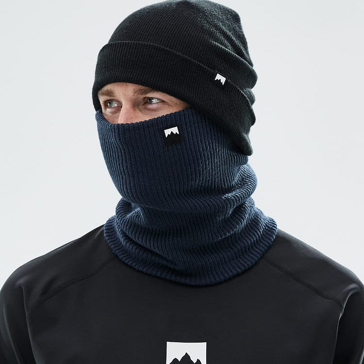 Classic Knitted Facemask Dark Blue