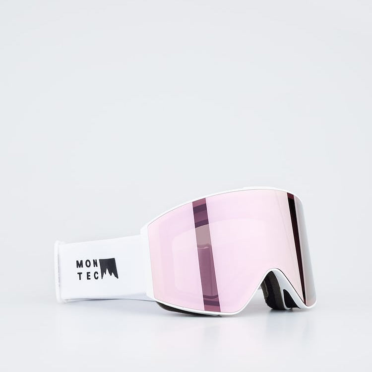 Ski Goggles White W/Rose Mirror