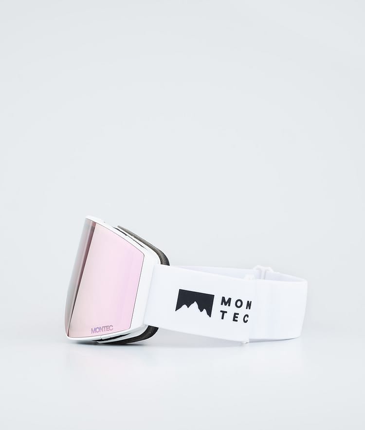 Ski Goggles White W/Rose Mirror