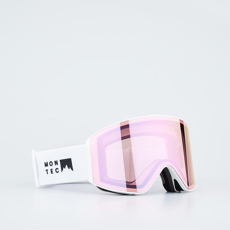 Ski Goggles White W/Pink Sapphire Mirror