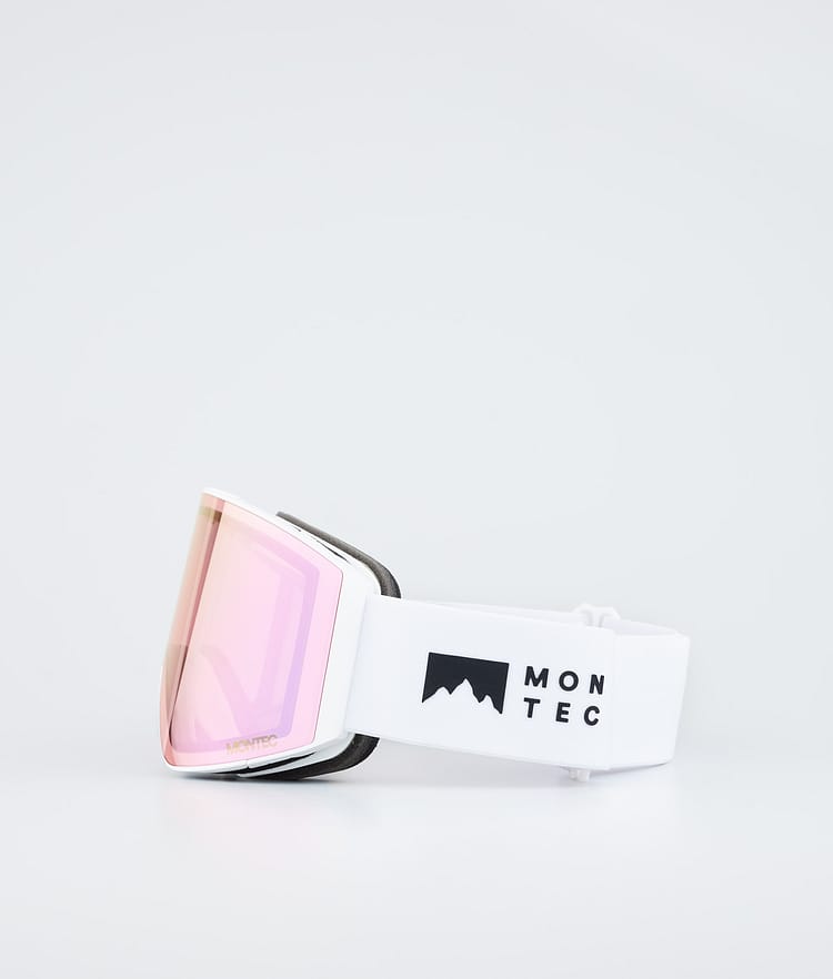 Ski Goggles White W/Pink Sapphire Mirror