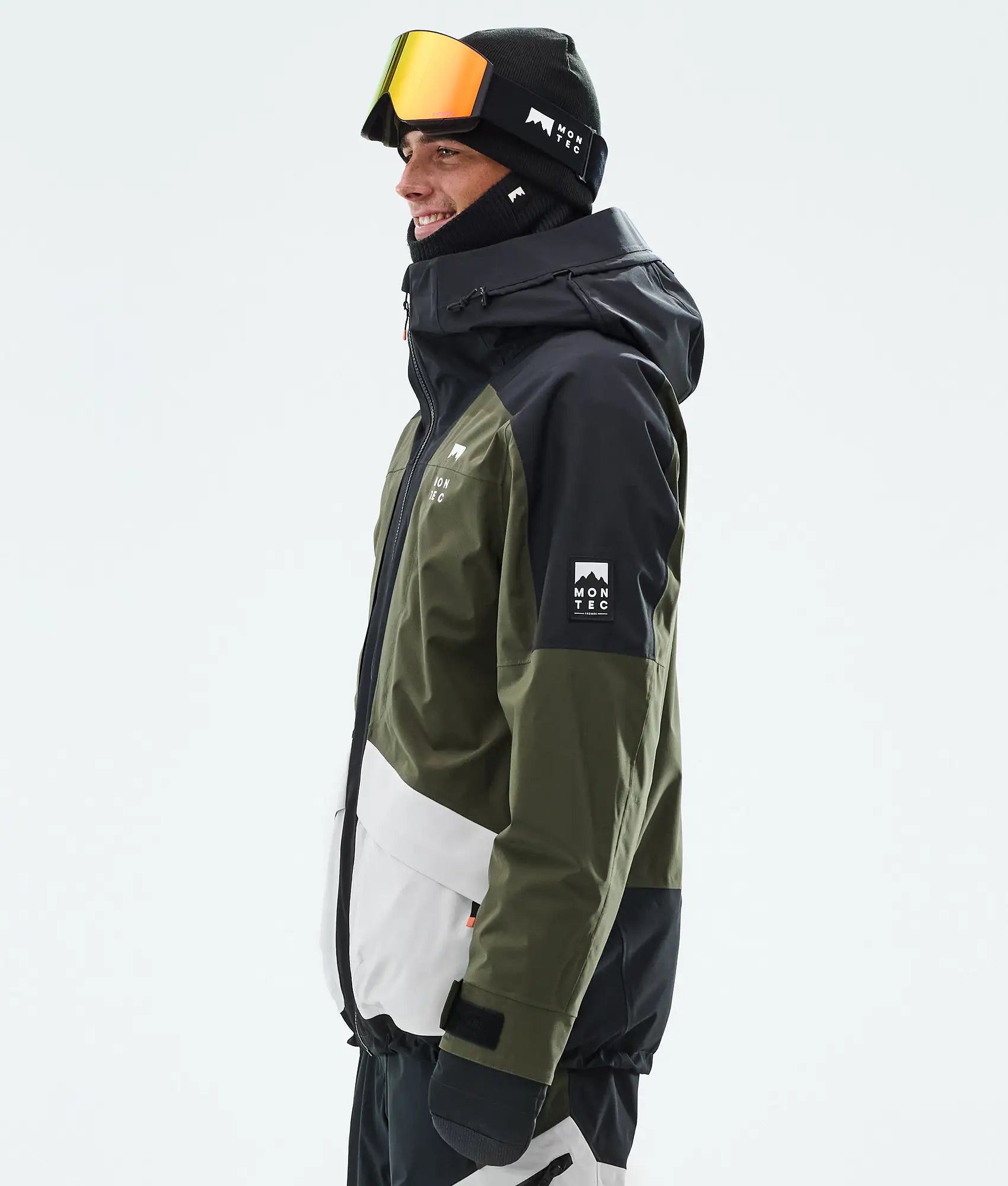 Morpheus ski jacket men - Black/Olive Green/Light Grey