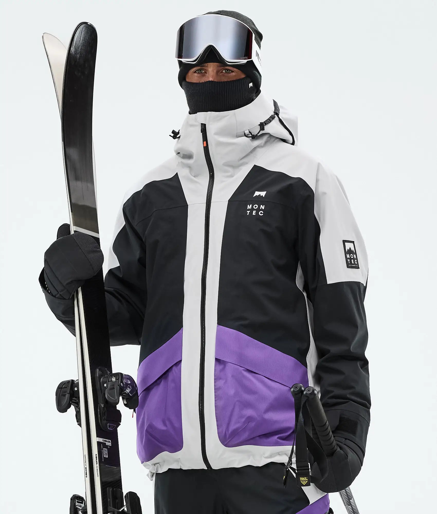 Morpheus Ski Jacket Men - Light Grey/Black/Vivid Purple