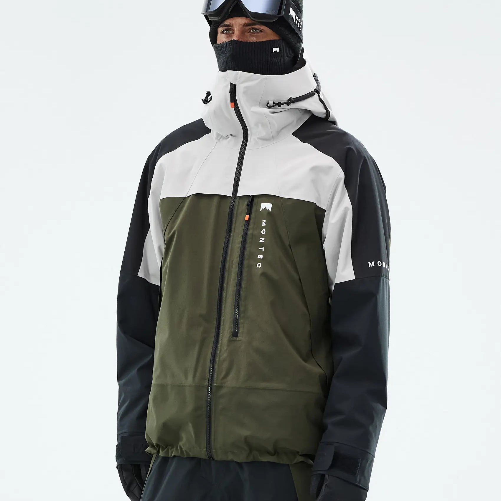 Oracle Ski Jacket Men - Light Grey/Black/Olive Green