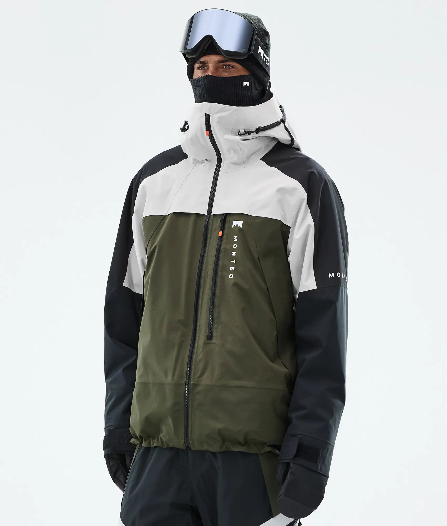 Oracle Ski Jacket Men - Light Grey/Black/Olive Green