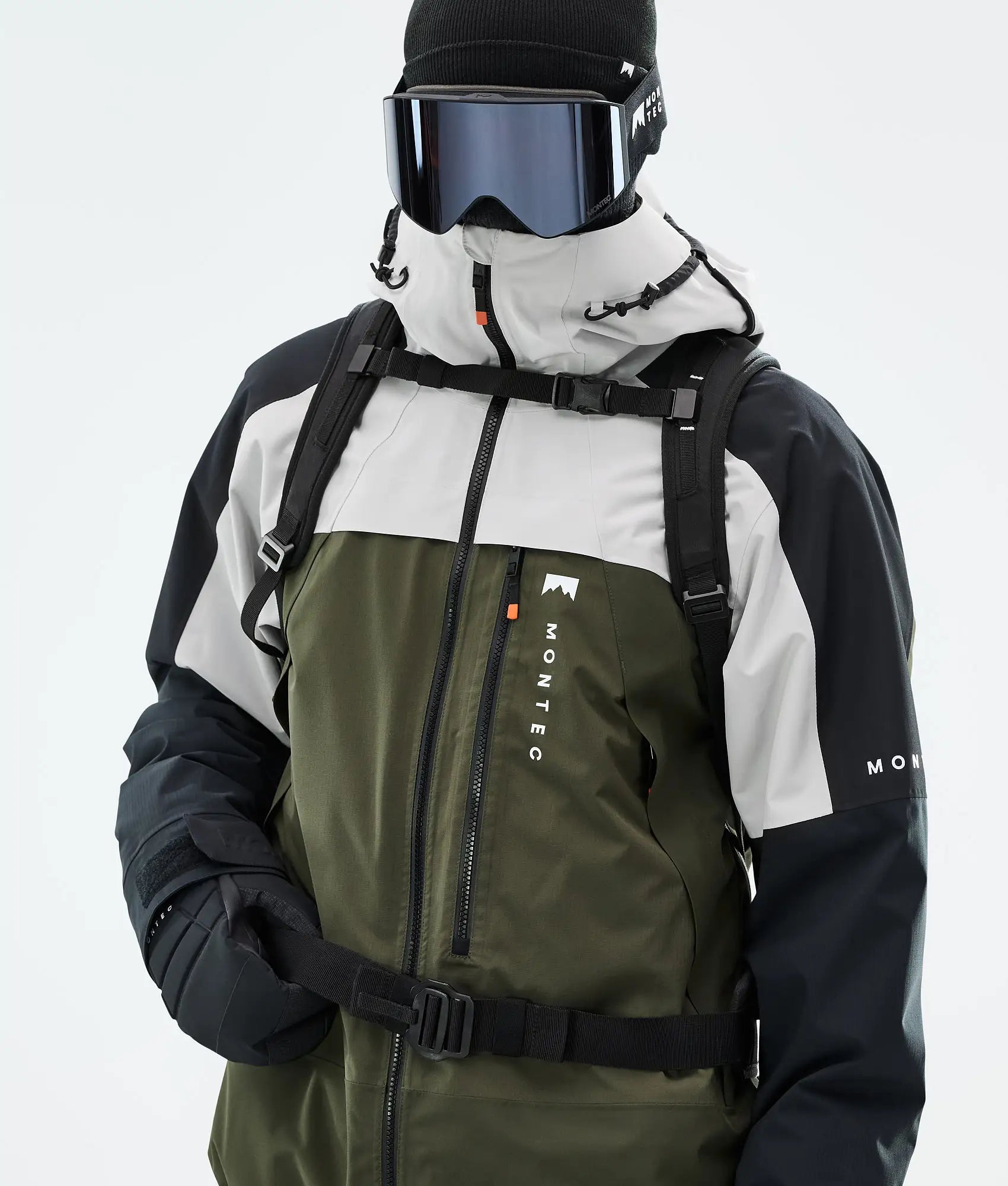 Oracle Ski Jacket Men - Light Grey/Black/Olive Green