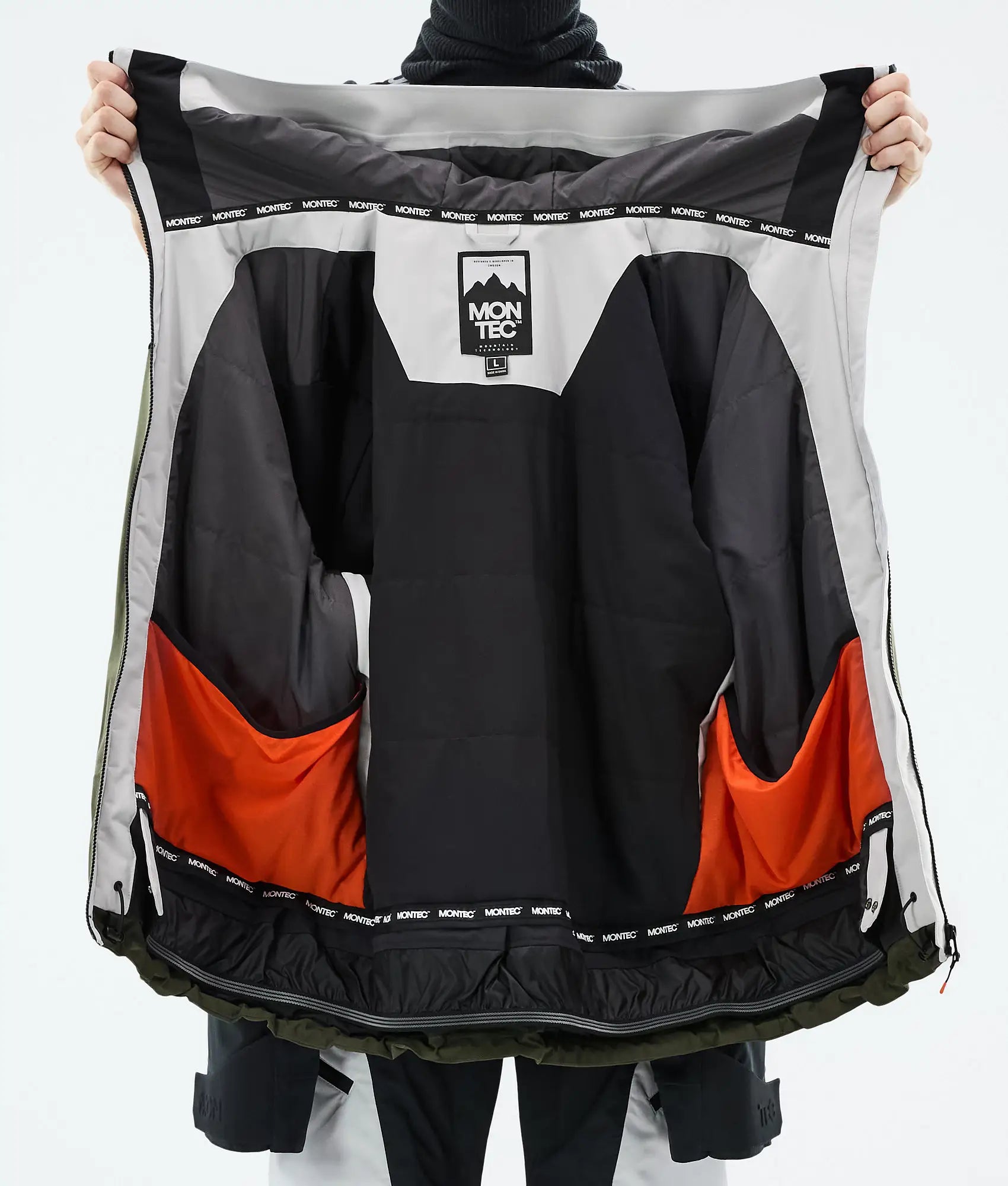 Oracle Ski Jacket Men - Light Grey/Black/Olive Green