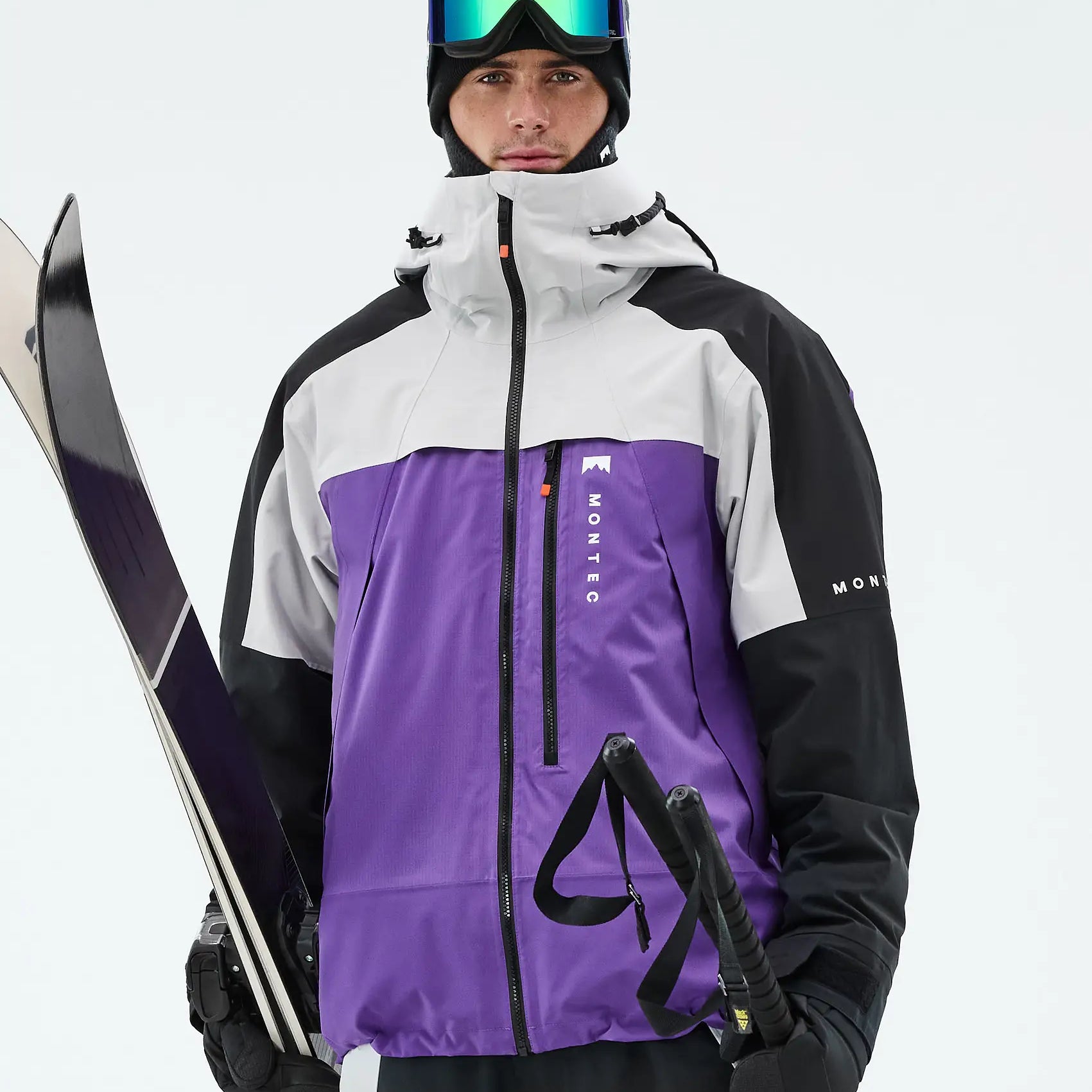 Oracle Ski Jacket Men - Light Grey/Black/Vivid Purple